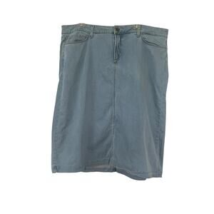 NYDJ Light Blue Denim Five Pocket Midi Skirt Plus Size 18